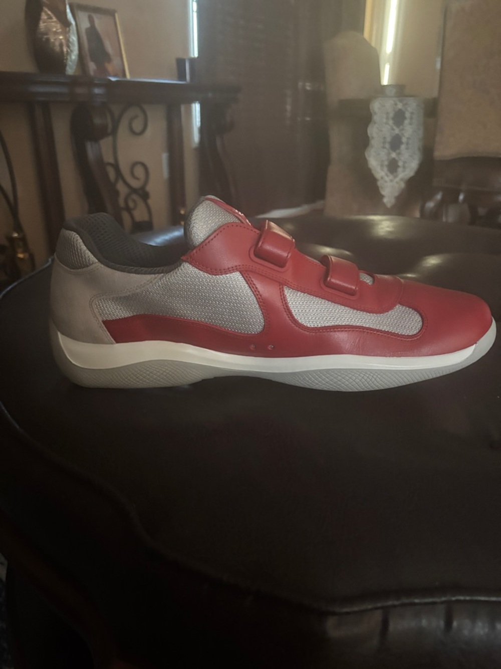 Prada Red and Gray Men's Sneakers